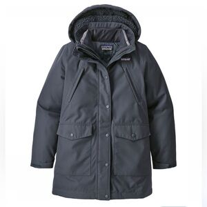 Patagonia - Girls Parka Shell Gray Hooded Zip up jacket waterproof size‎ XL